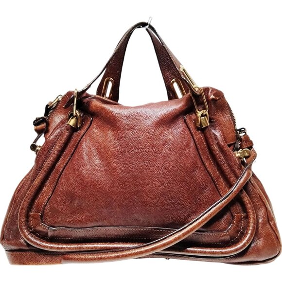 (L3) Authentic Chloe Shoulder Bag Brown Leather Luxury Vintage Designer Handbag - Picture 1 of 9